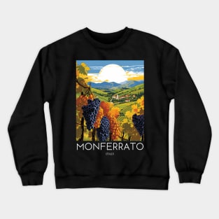 A Pop Art Travel Print of Monferrato - Italy Crewneck Sweatshirt